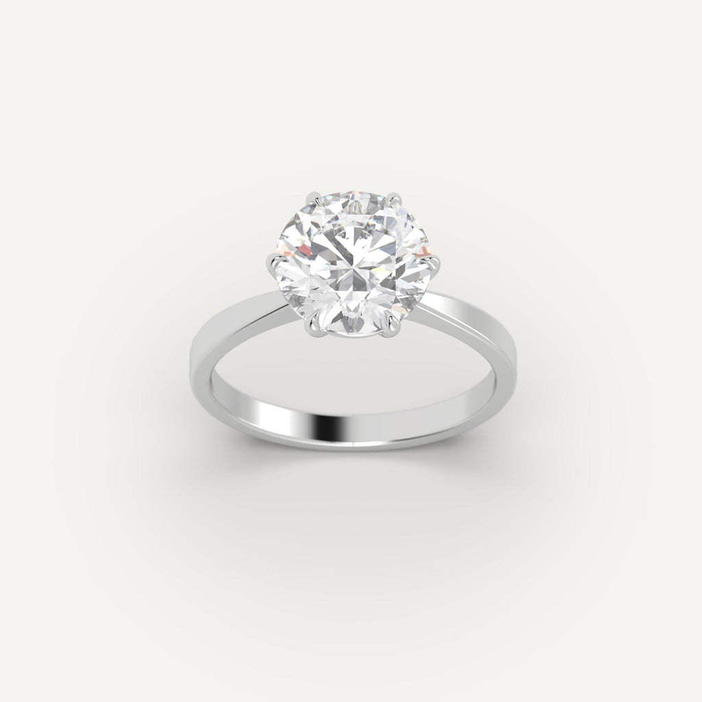 White Gold 3 Carat Engagement Ring On Woman's Hand