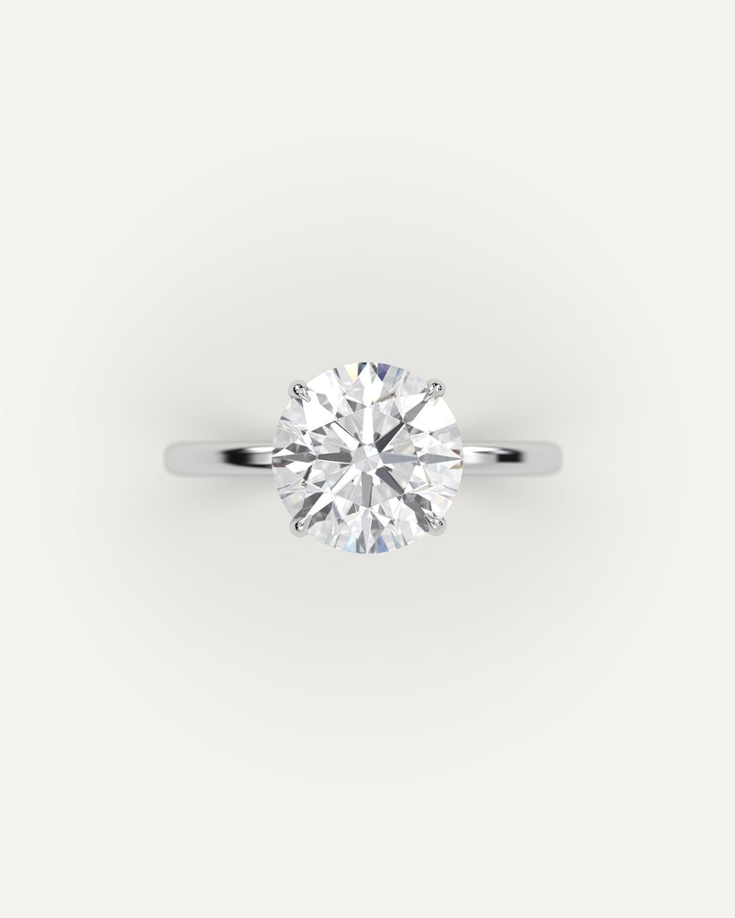 Solitaire Round Cut Engagement Ring 3 Carat Diamond