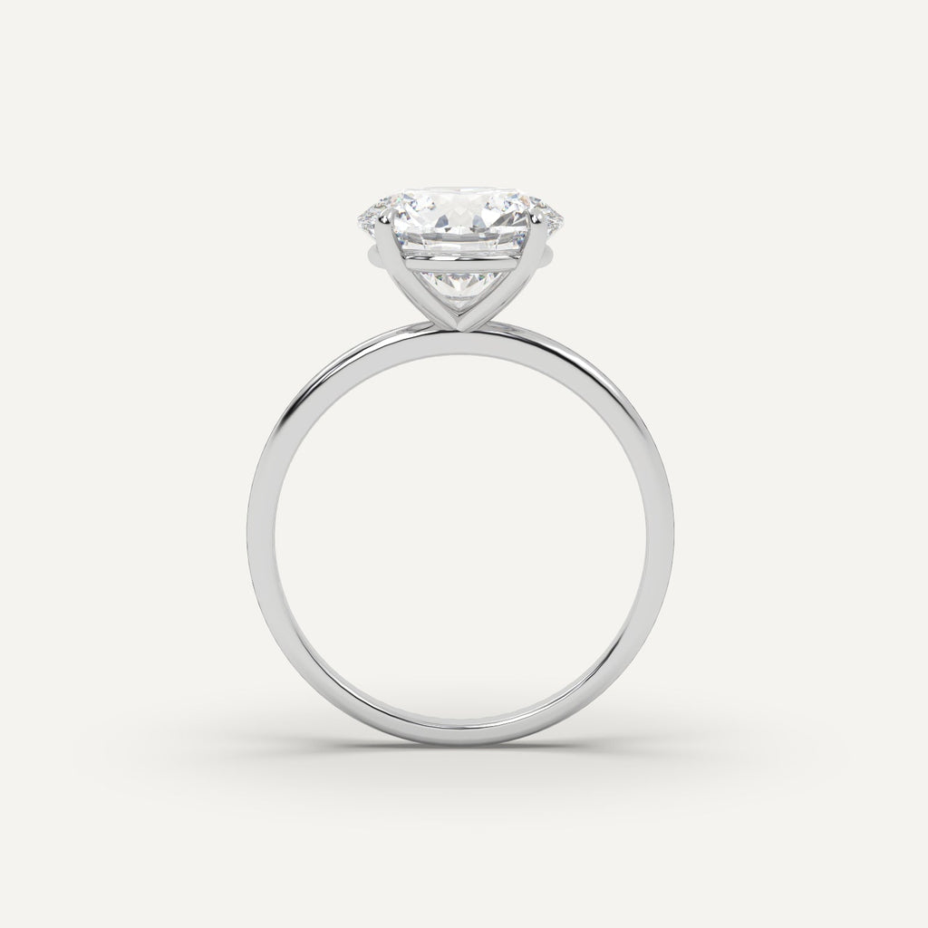 3 Carat Round Cut Engagement Ring In 14K White Gold