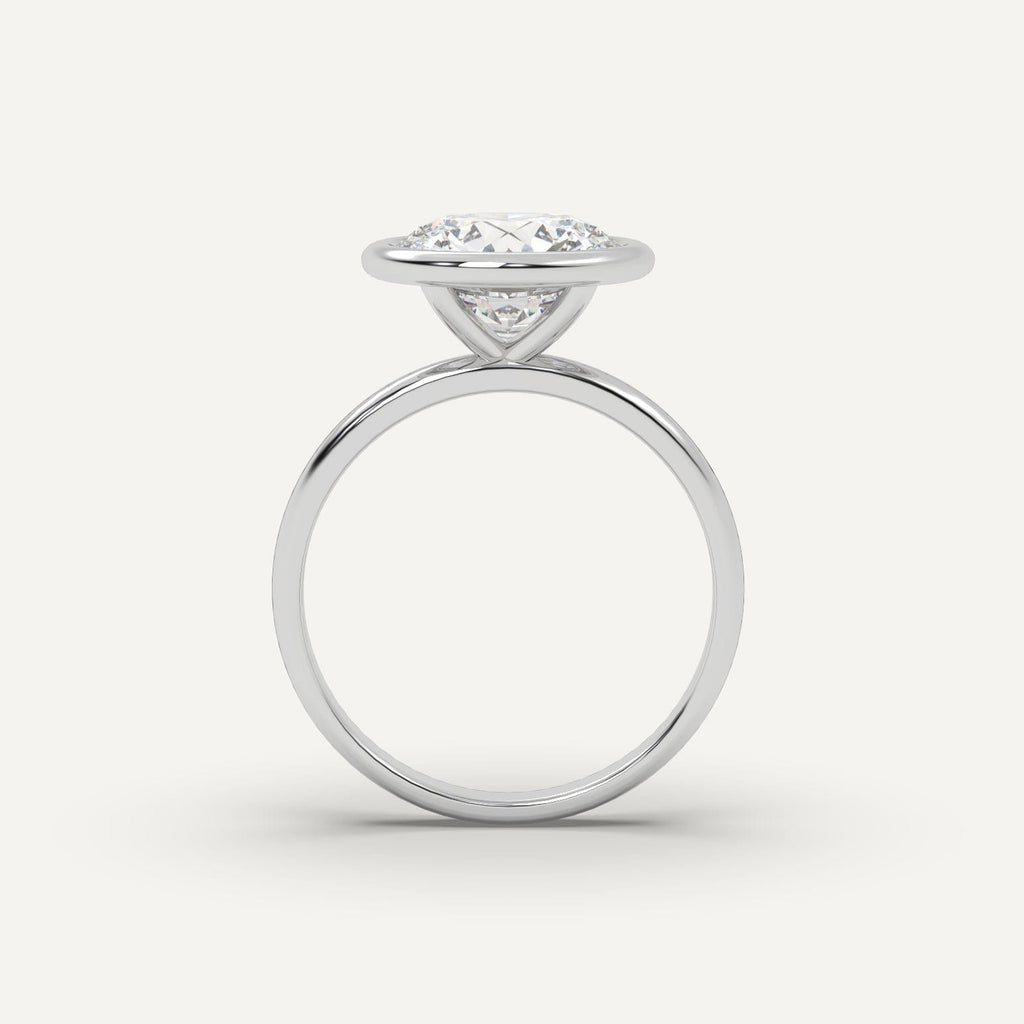 3 Carat Round Cut Engagement Ring In 14K White Gold