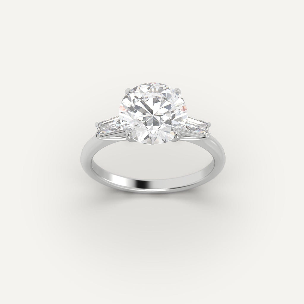 White Gold 3 Carat Engagement Ring On Woman's Hand