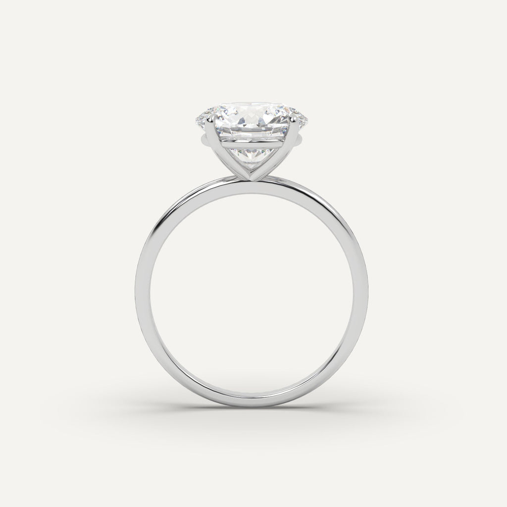 3 Carat Round Cut Engagement Ring In Platinum