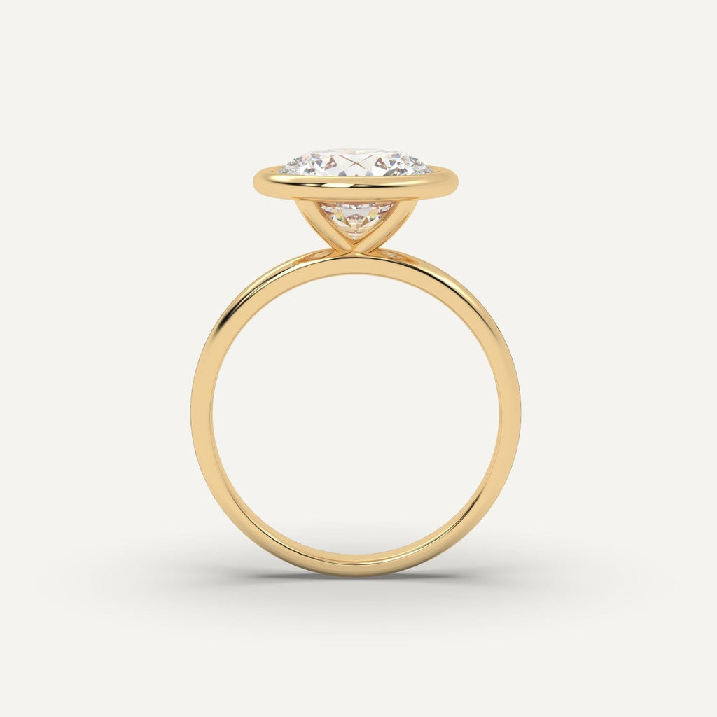 3 Carat Round Cut Engagement Ring In 14K Yellow Gold