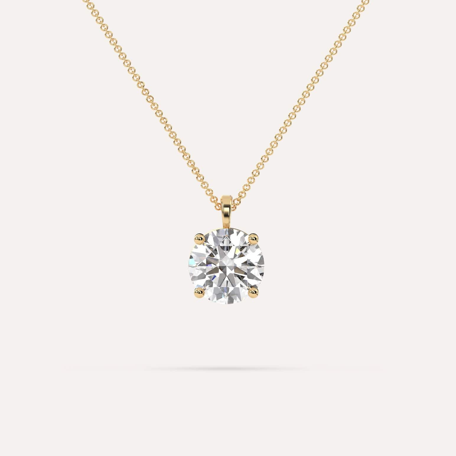 carat Round Diamond Pendant Necklace