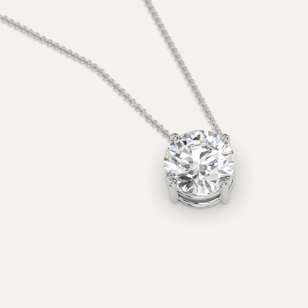 Simple Diamond Floating Necklace With Round Natural Diamond In White Gold