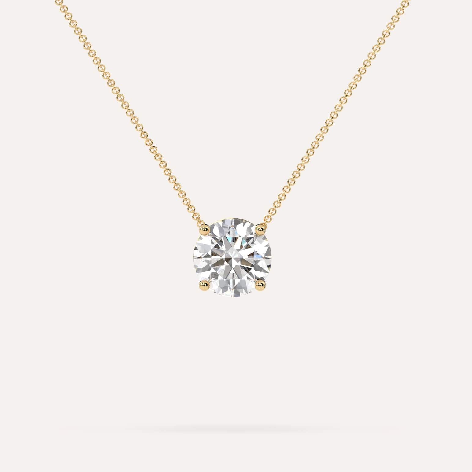 carat Round Floating Diamond Necklace - Main Image
