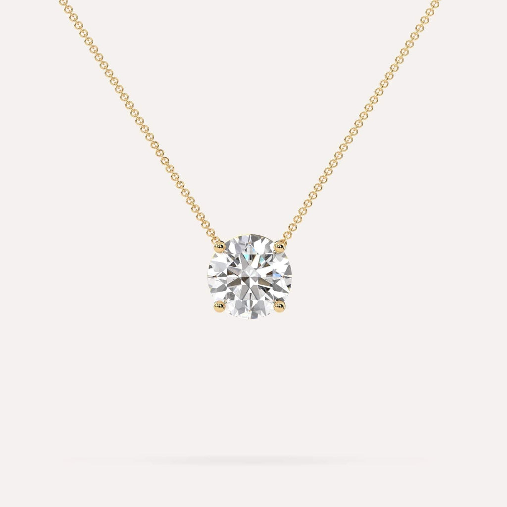 3 Carat Diamond Floating Necklace In 14K Yellow Gold