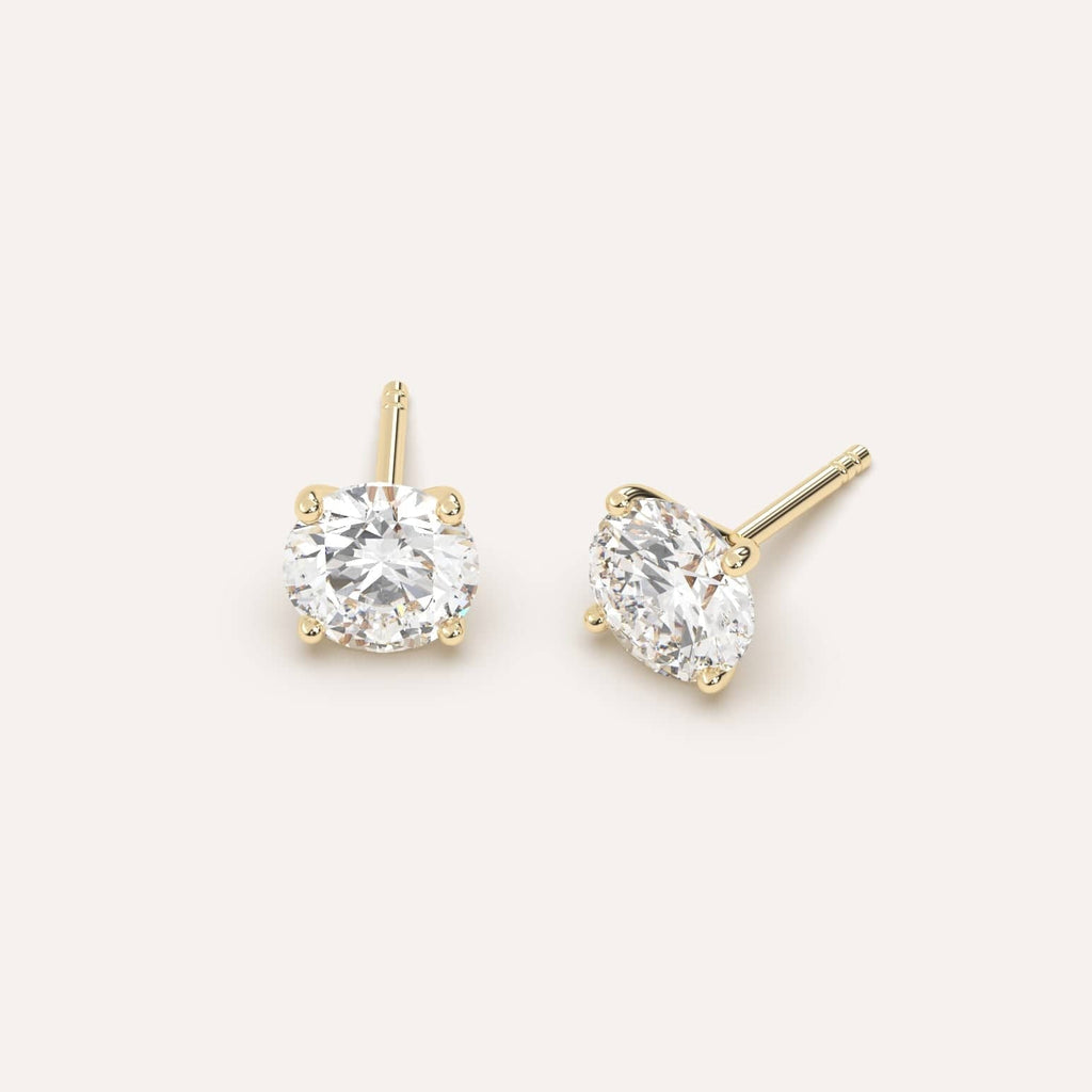 3 carat total diamond stud earrings