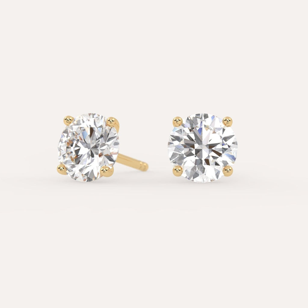 3 carat total diamond stud earrings