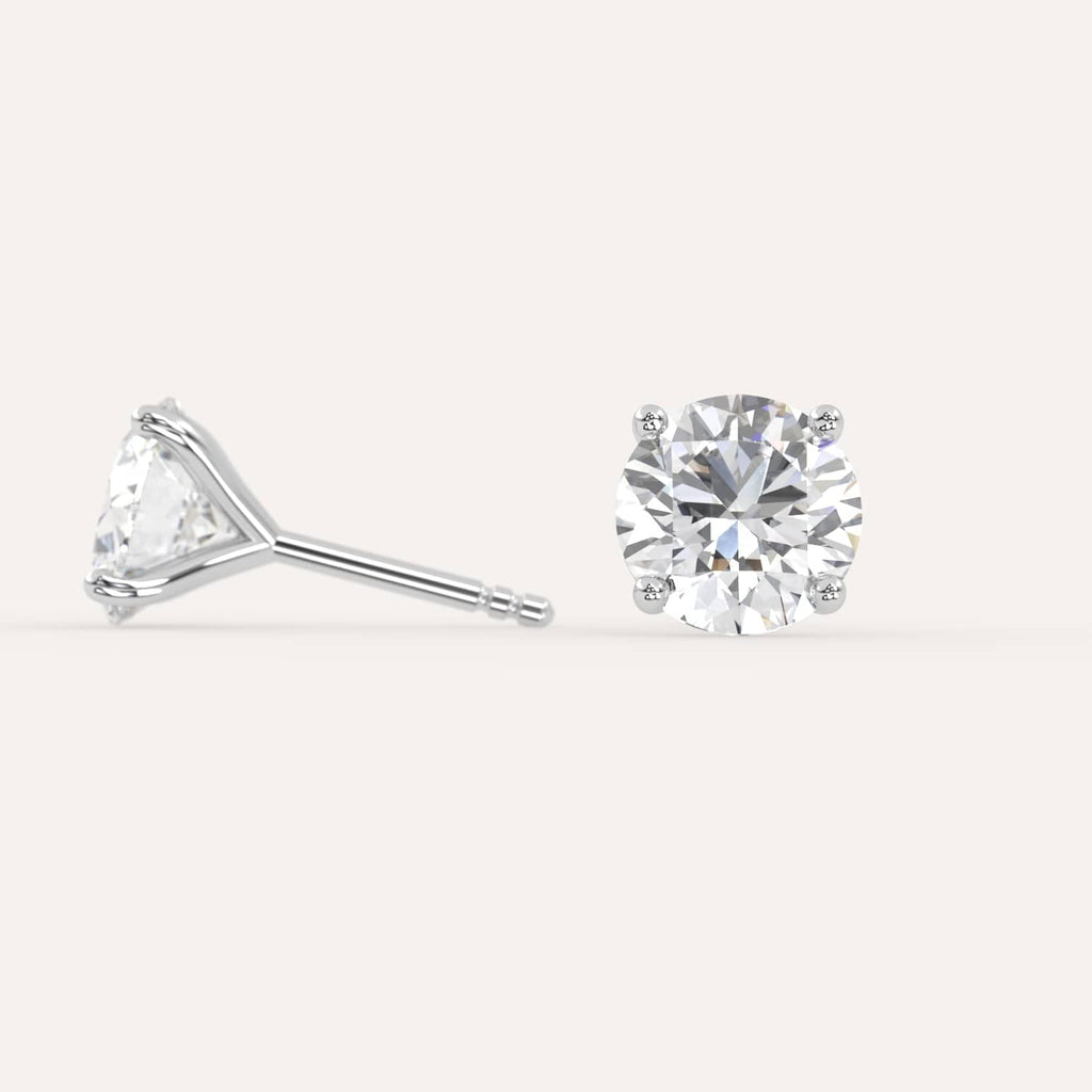 3 carat total diamond stud earrings