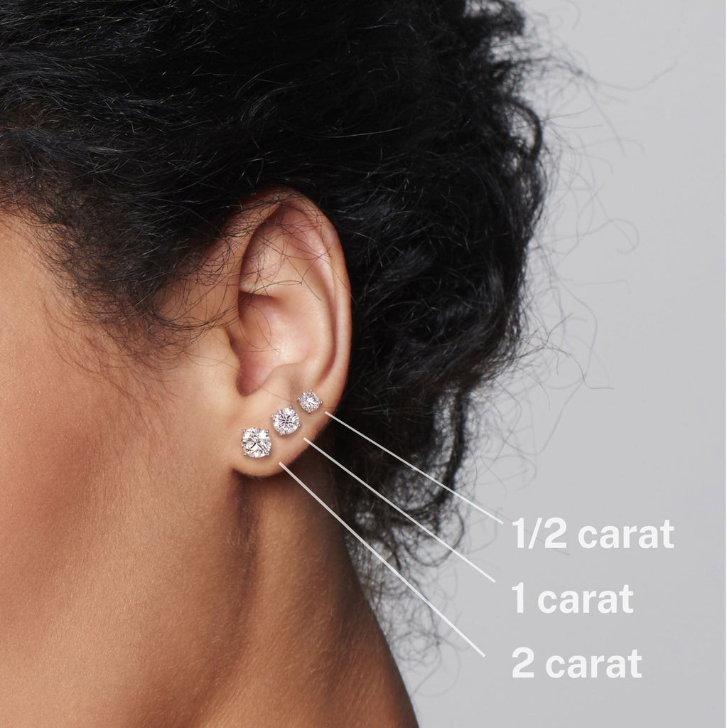 3-Prong Martini Diamond Stud Earrings