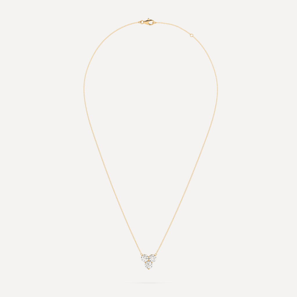 Necklace 3-Stone Cluster Diamond Necklace