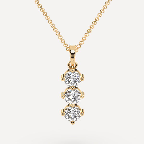 14KT Trilogy Brilliance Diamond Necklace