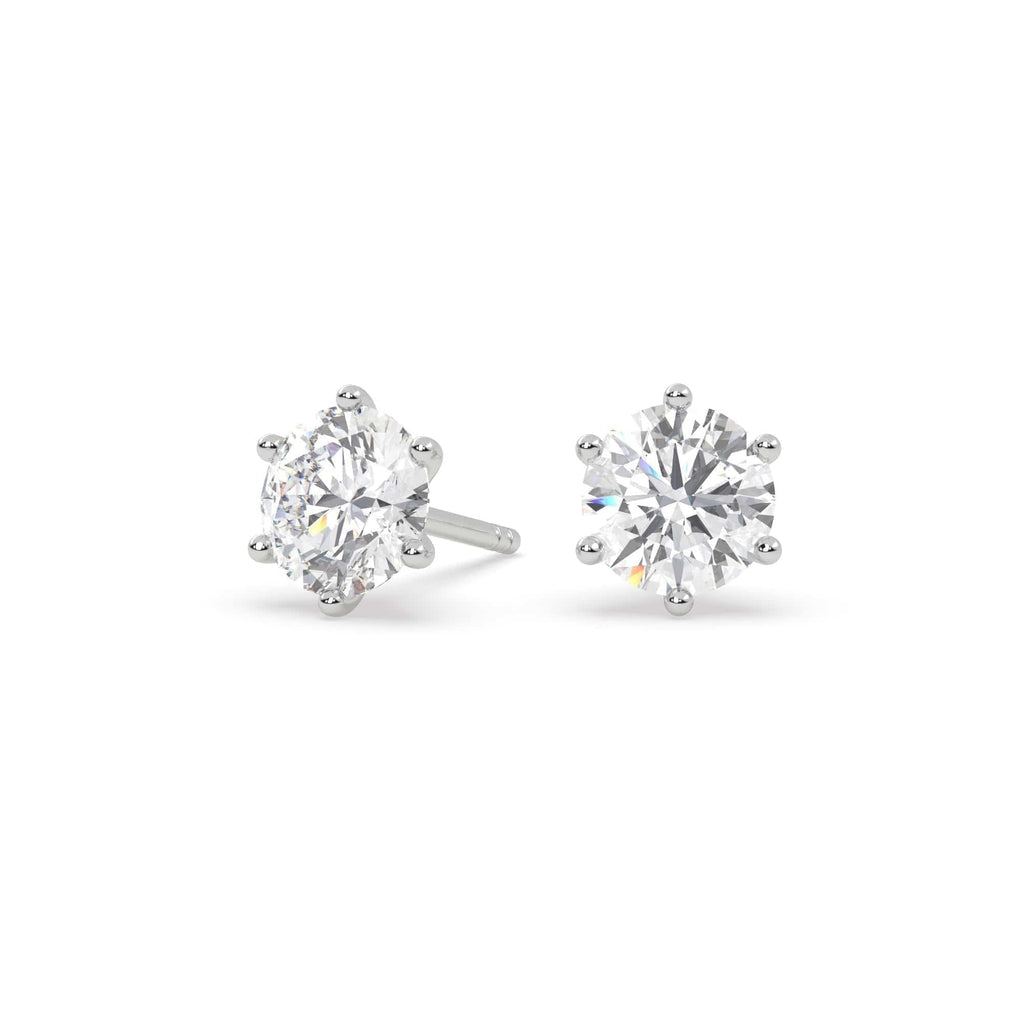 4.00 carat 6-Prong Lab Diamond Stud Earrings