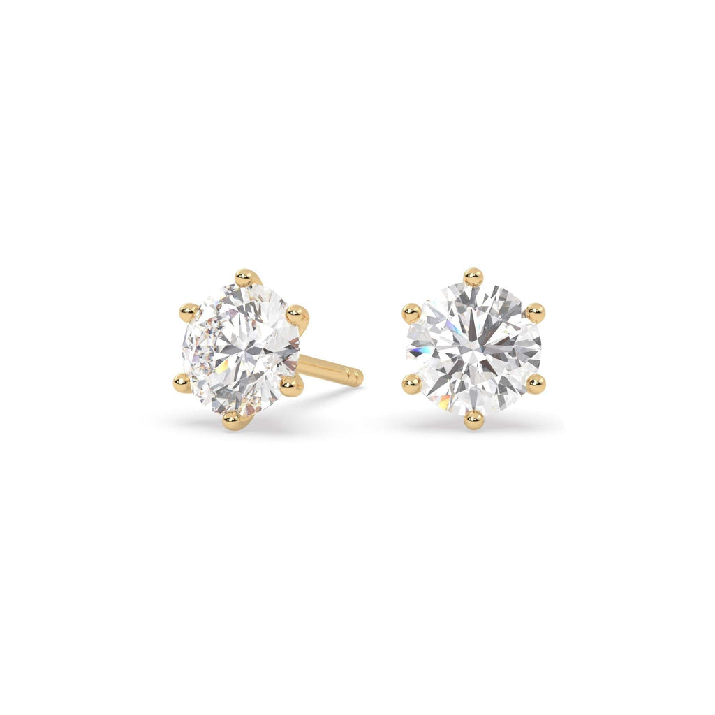 4.00 carat 6-Prong Lab Diamond Stud Earrings