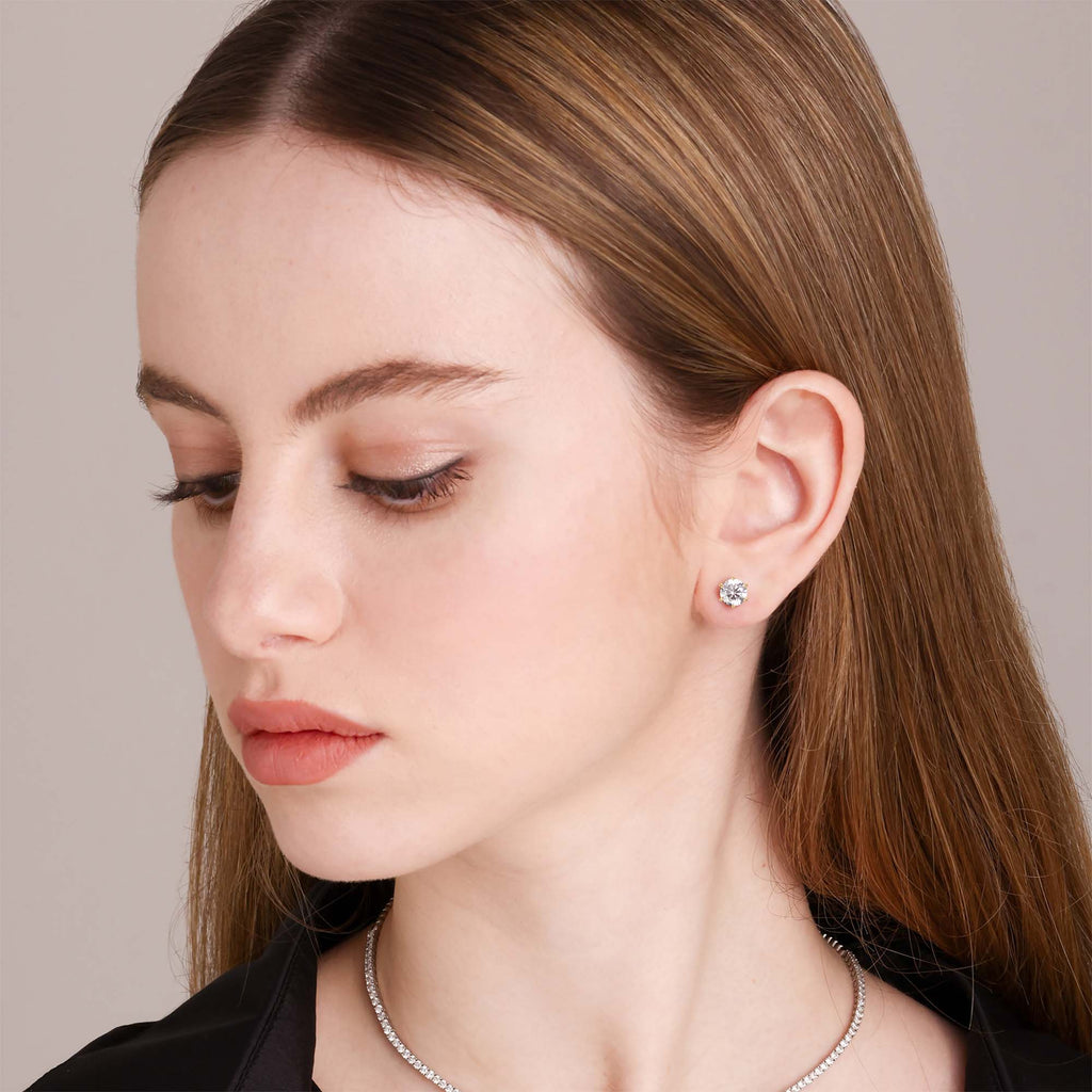4.00 carat 6-Prong Lab Diamond Stud Earrings