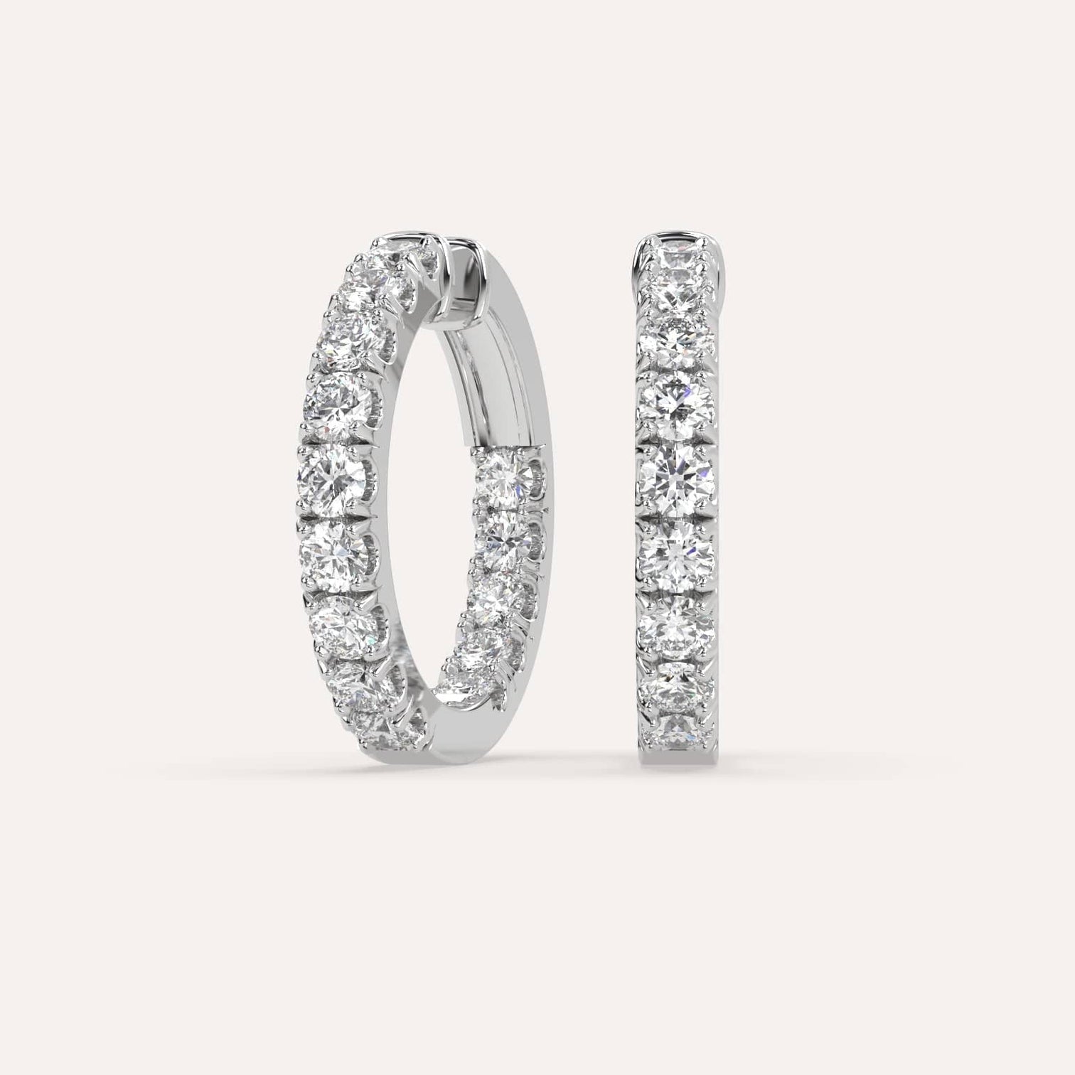 4 carat diamond hoop earrings sales