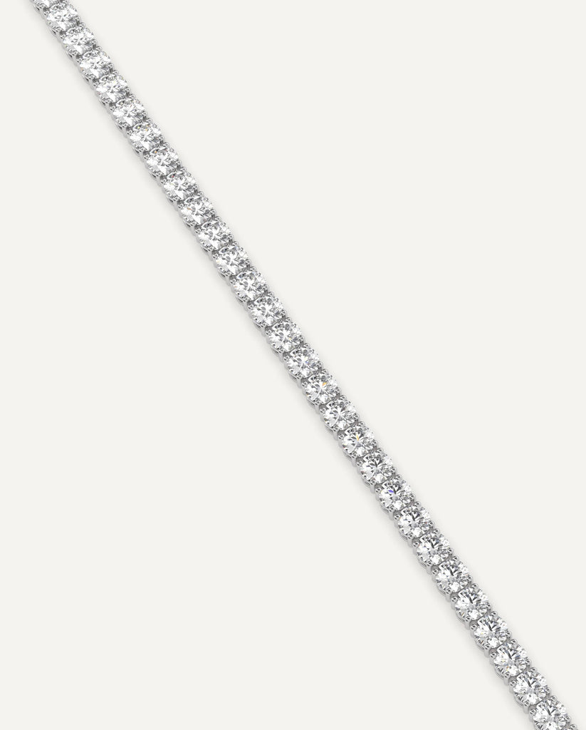 classic diamond tennis bracelet with round lab diamonds in white gold