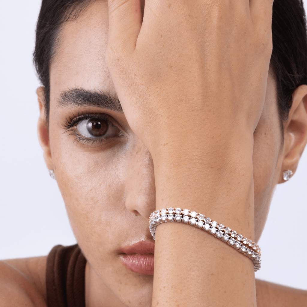 Luxury 4 Carat Diamond Tennis Bracelet - Timeless Classic Design in Solid Real Gold