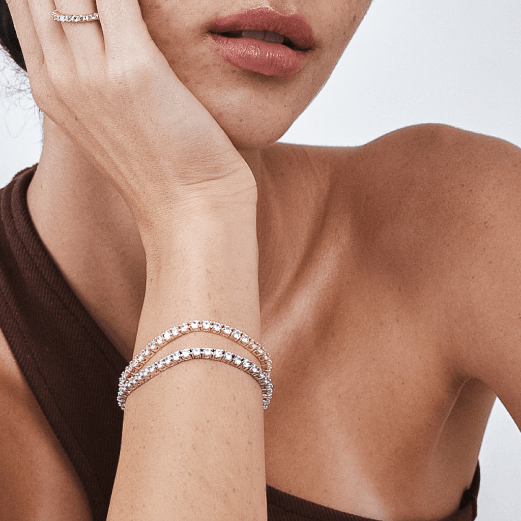 Luxury 4 Carat Diamond Tennis Bracelet - Timeless Classic Design in Solid Real Gold