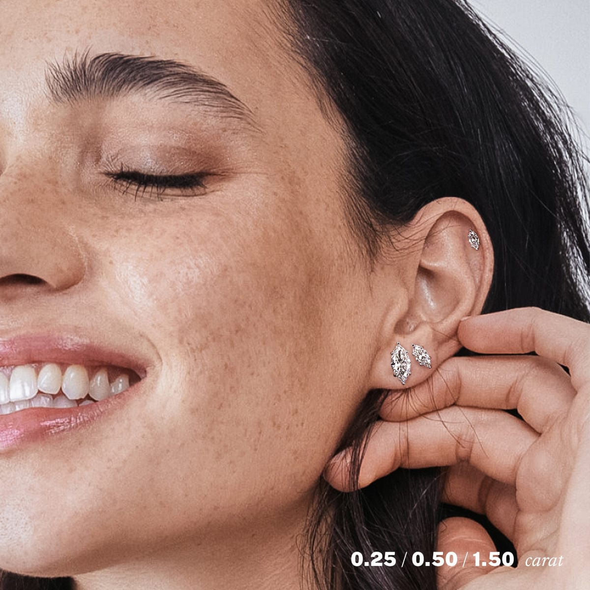 Marquise diamond studs on sale