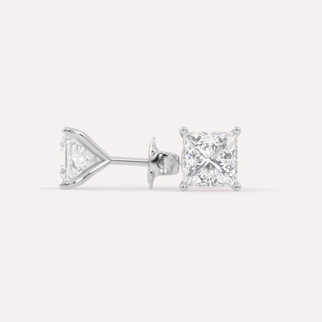 4 carat Butterfly Push Back Diamond Studs in white Gold