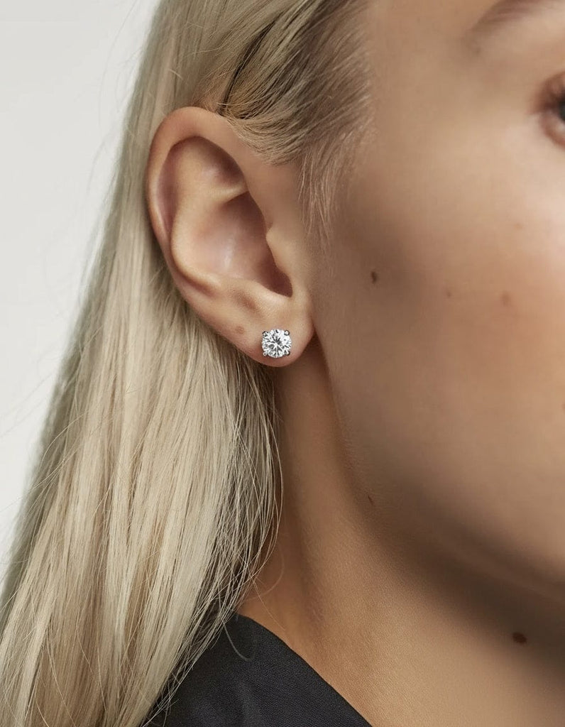 4 carat total diamond stud earrings