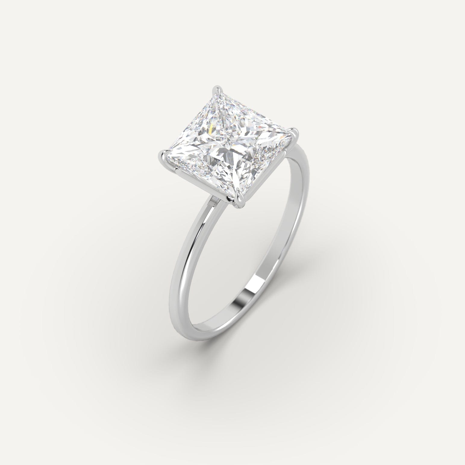 4-Prong Princess Cut Diamond Ring Setting