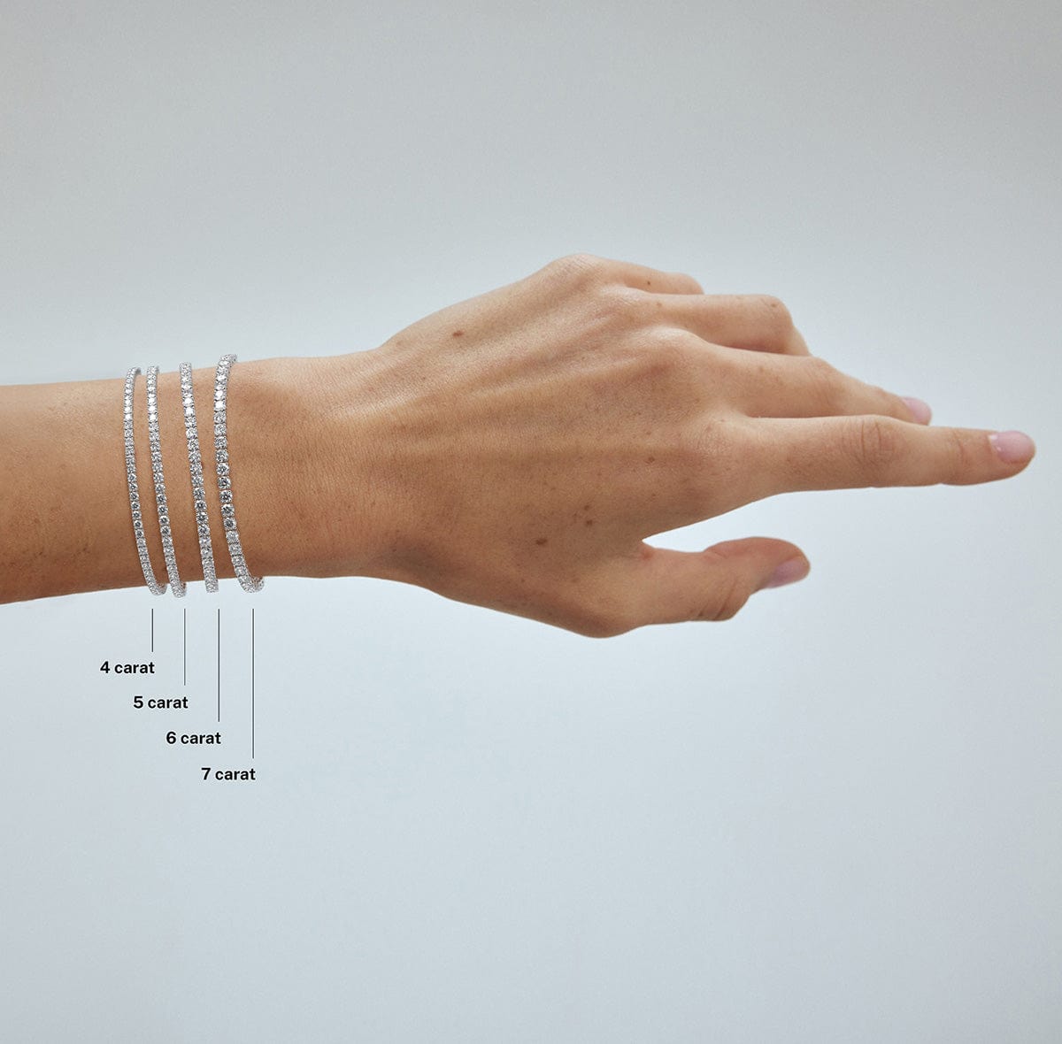 Tennis bracelet on wrist on sale