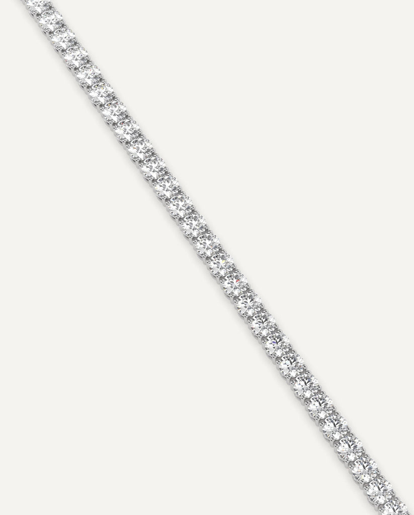 classic diamond tennis bracelet with round lab diamonds in white gold