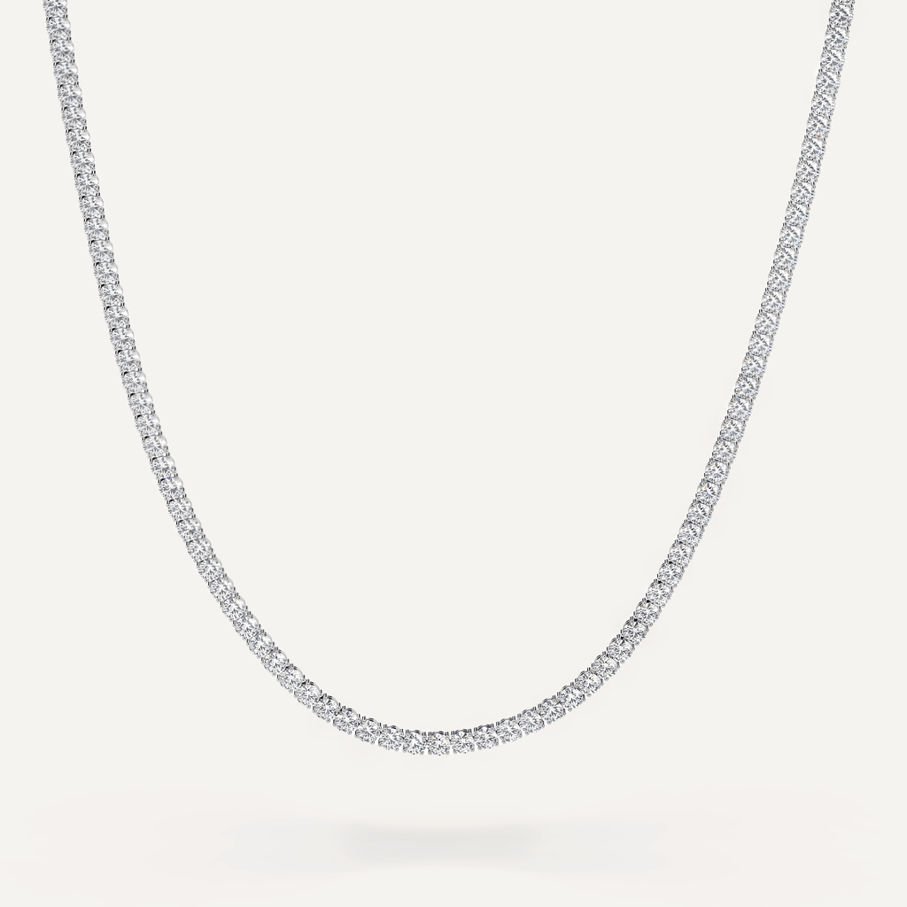 Diamond Tennis Necklace White Gold 5-Carat