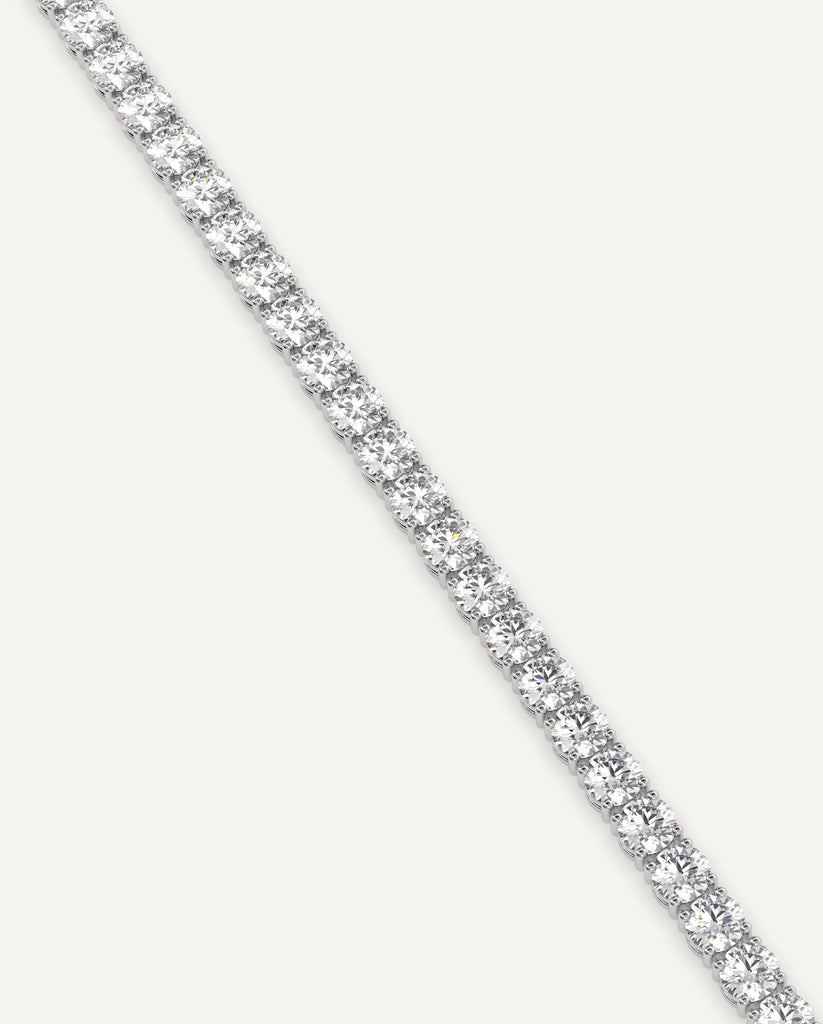 classic diamond tennis bracelet with round lab diamonds in white gold
