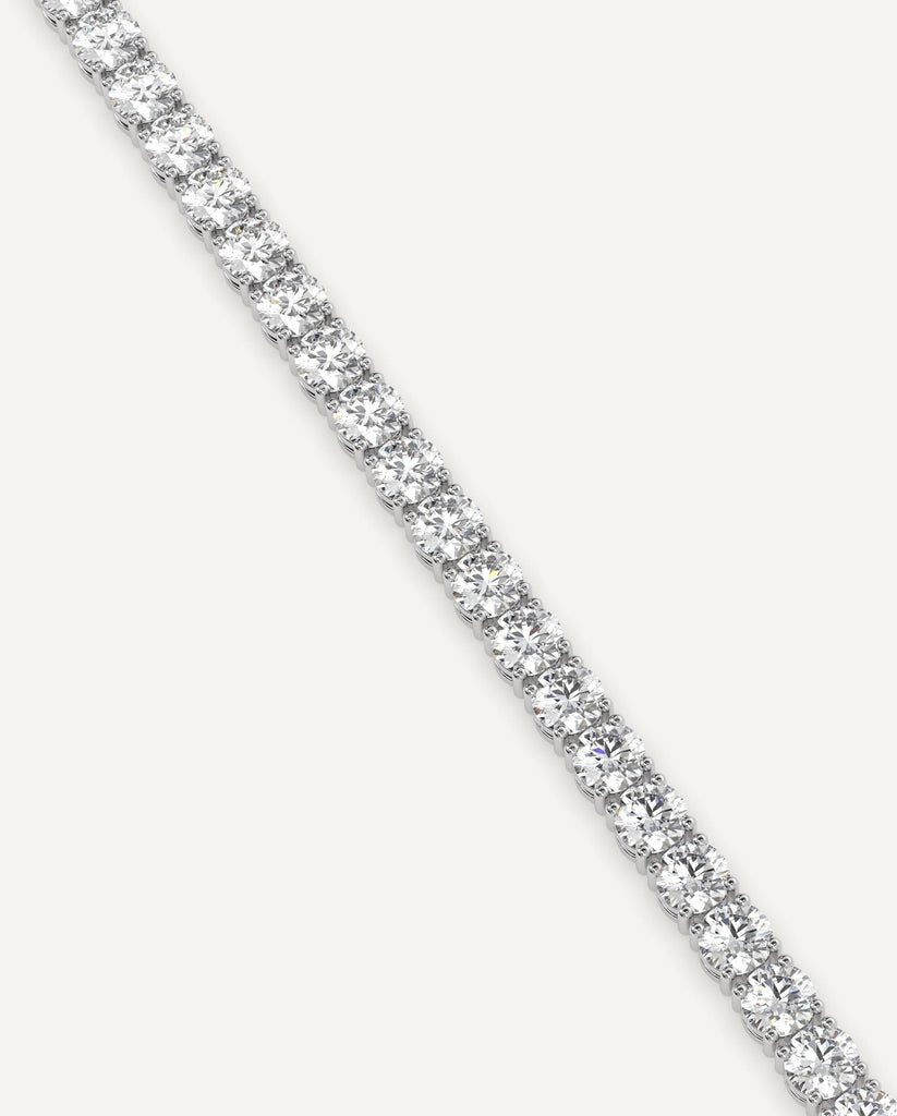 classic diamond tennis bracelet with round natural diamonds in white gold