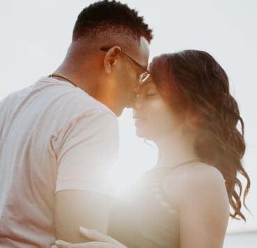 Couple in love at the beach
