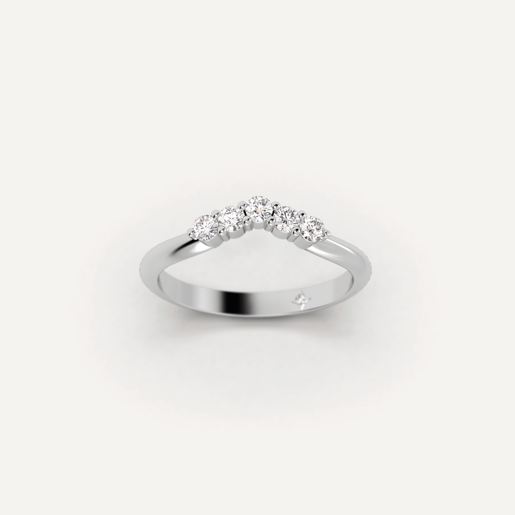 Curved Diamond Ring For Wedding or Right Hand