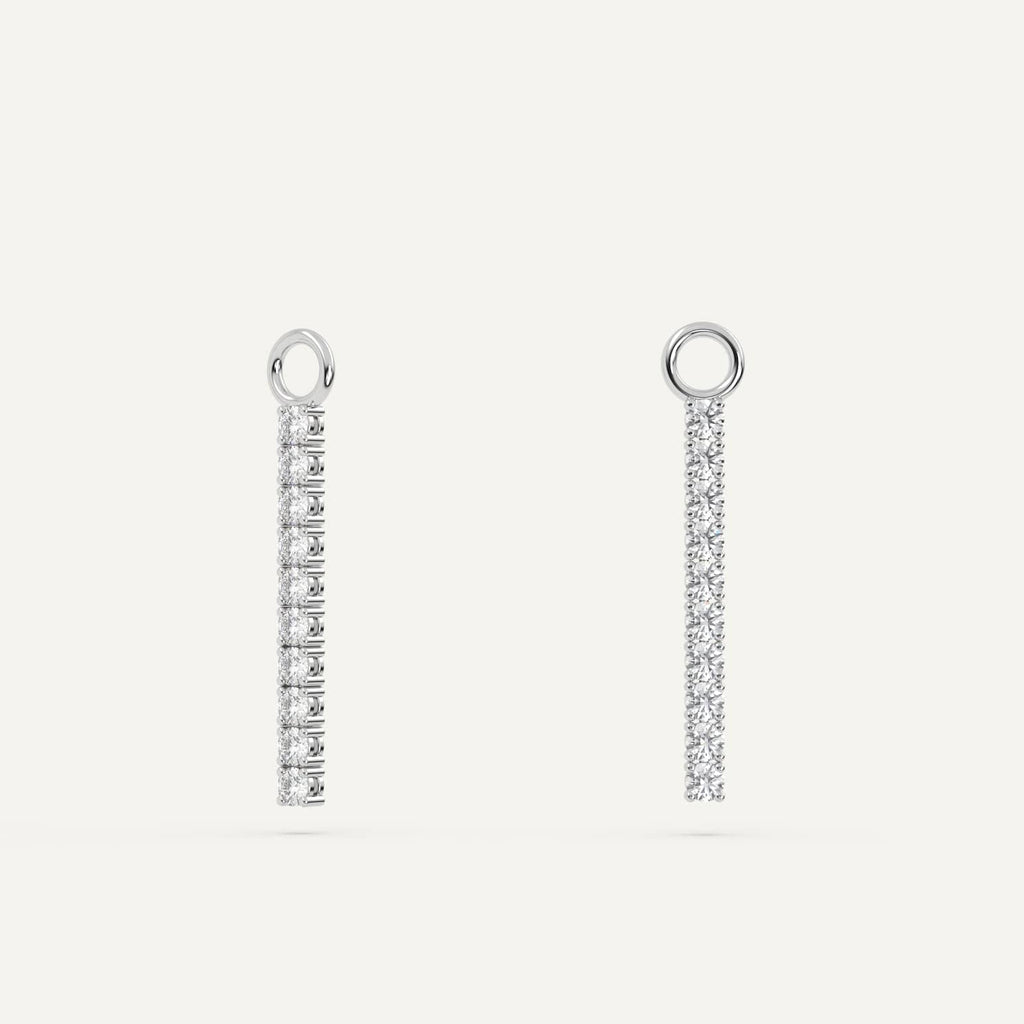 White Gold Diamond Earring Tennis Add-Ons