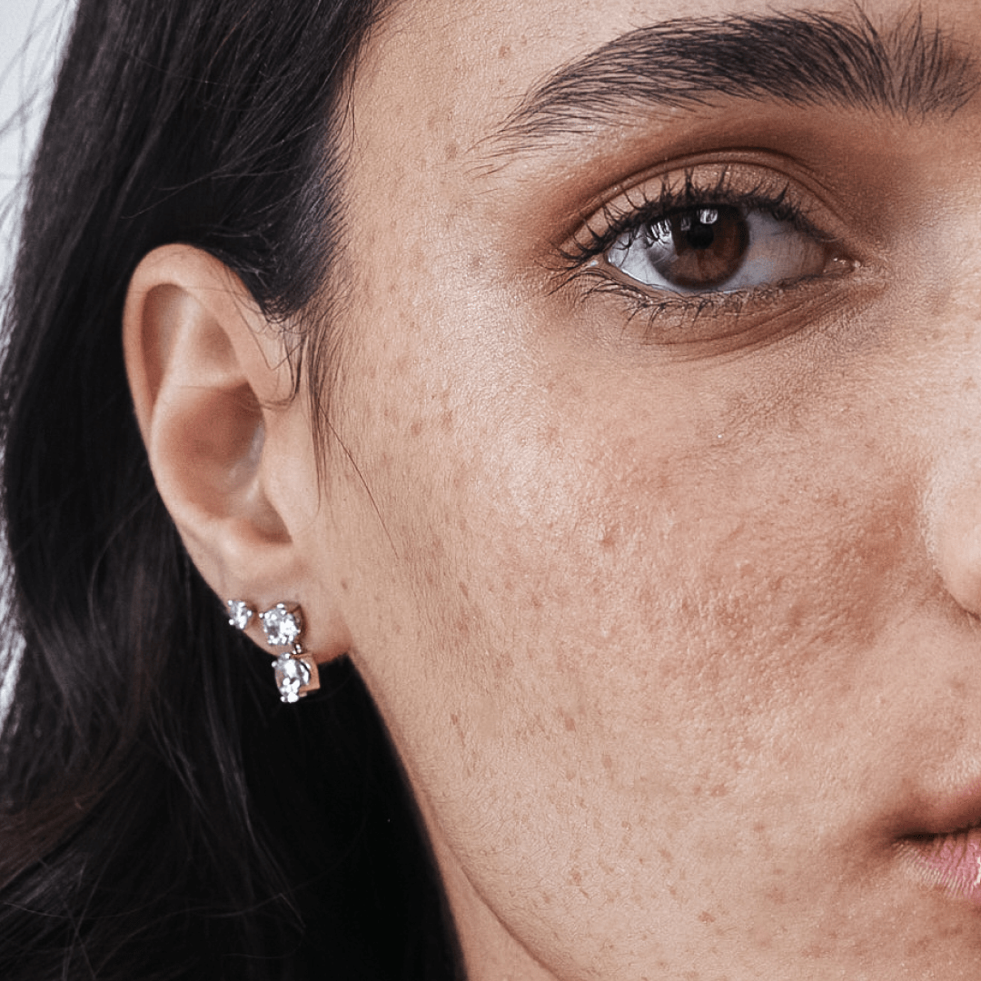 Double stud drop deals earrings