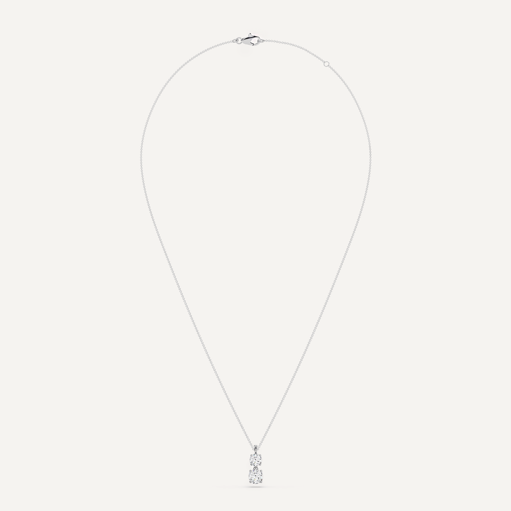Adjustable Length Necklace With Round Diamond Drop Pendant