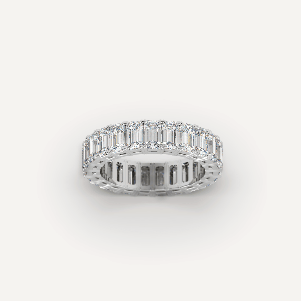 VVS-VS Lab Diamond Emerald Baguette Eternity Ring Band