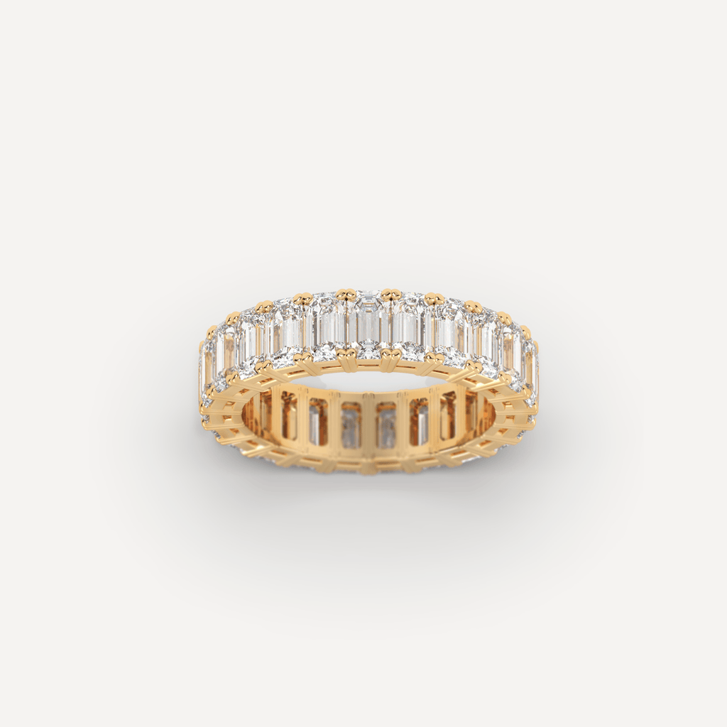 Gold Full Eternity Band with Emerald Cut Baguette Diamonds