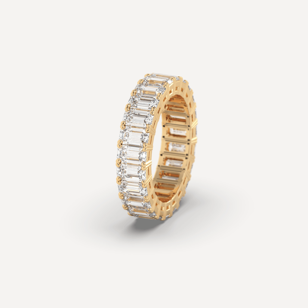 Natural Diamond Emerald or Baguette Eternity Ring in Gold