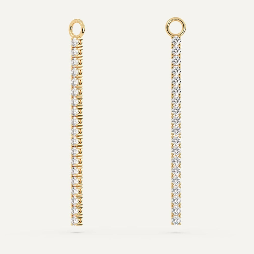 Long Diamond Tennis Add On Earrings 14K Gold