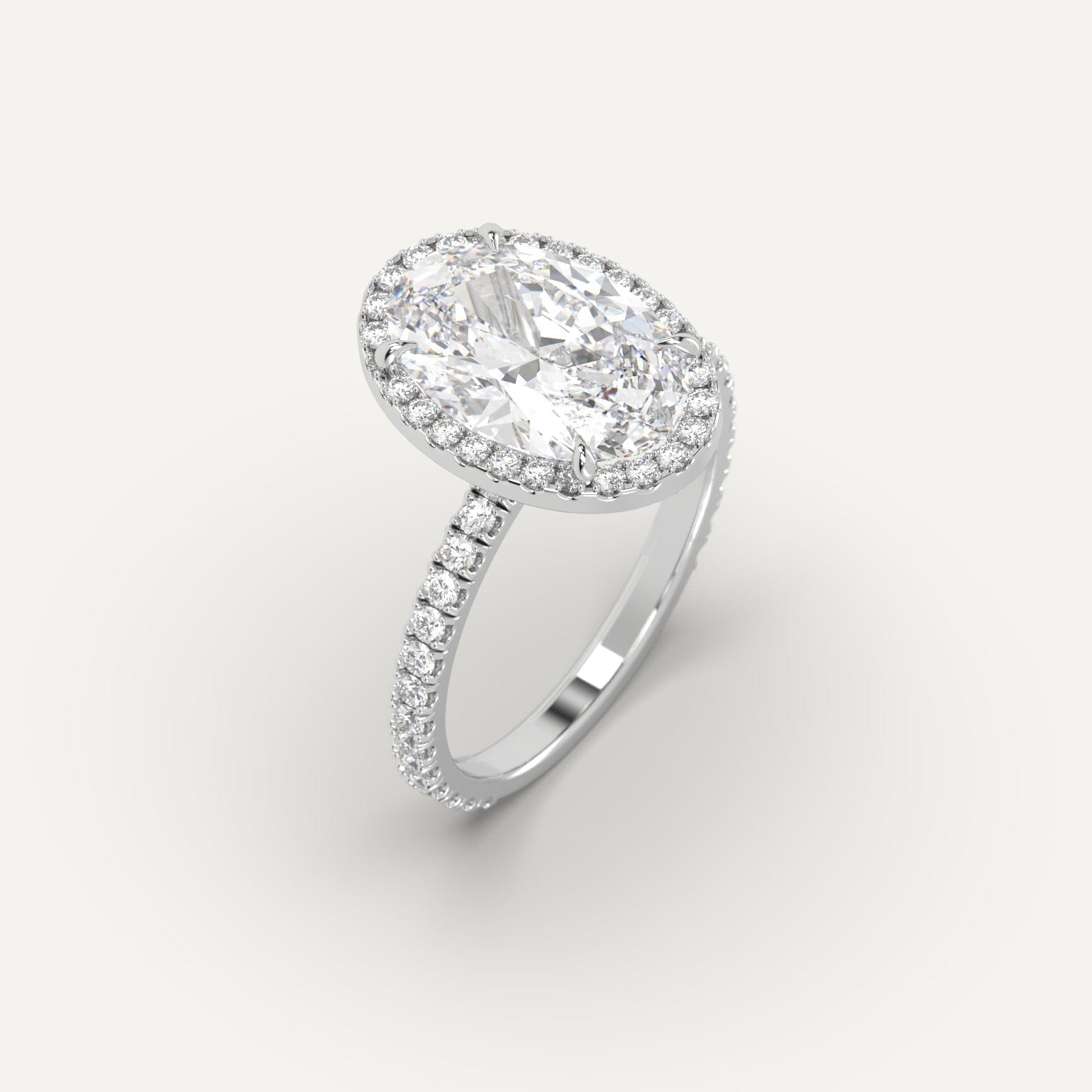 Halo Oval Diamond Ring Setting Build Your Ring - Main Image