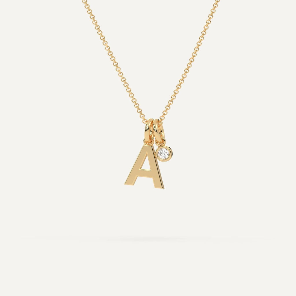 Gold letter A pendant necklace
