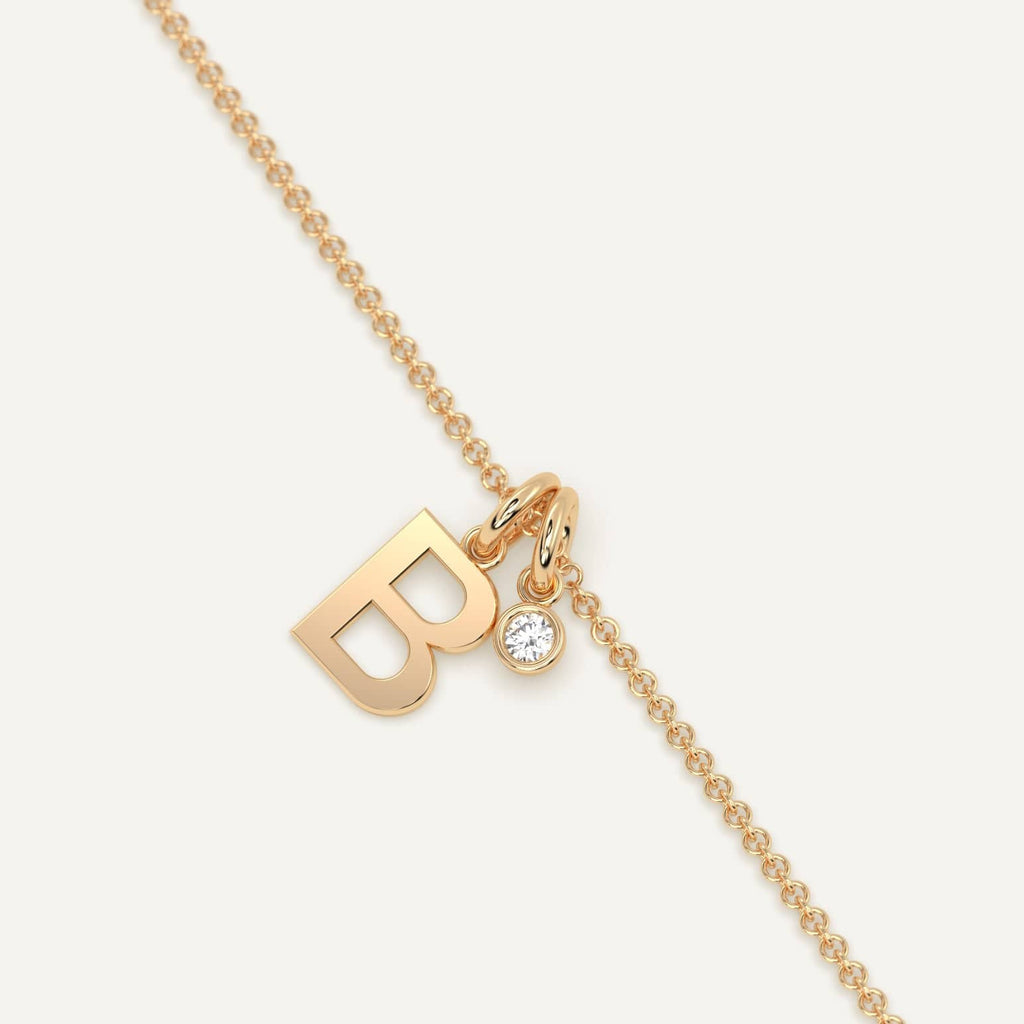 Letter B Pendant Gold Necklace