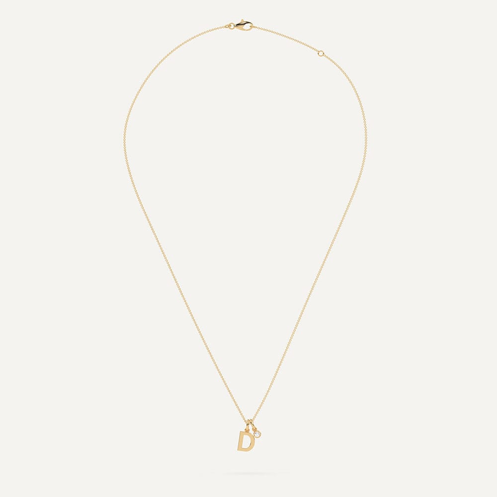 Gold D letter pendant necklace