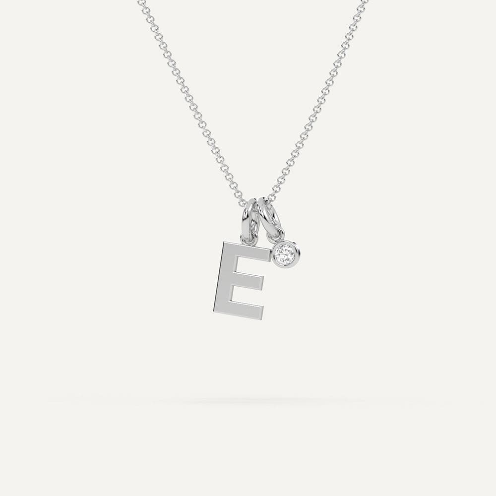 Diamond E white gold necklace