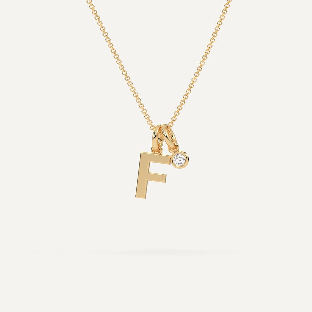 White gold initial F necklace