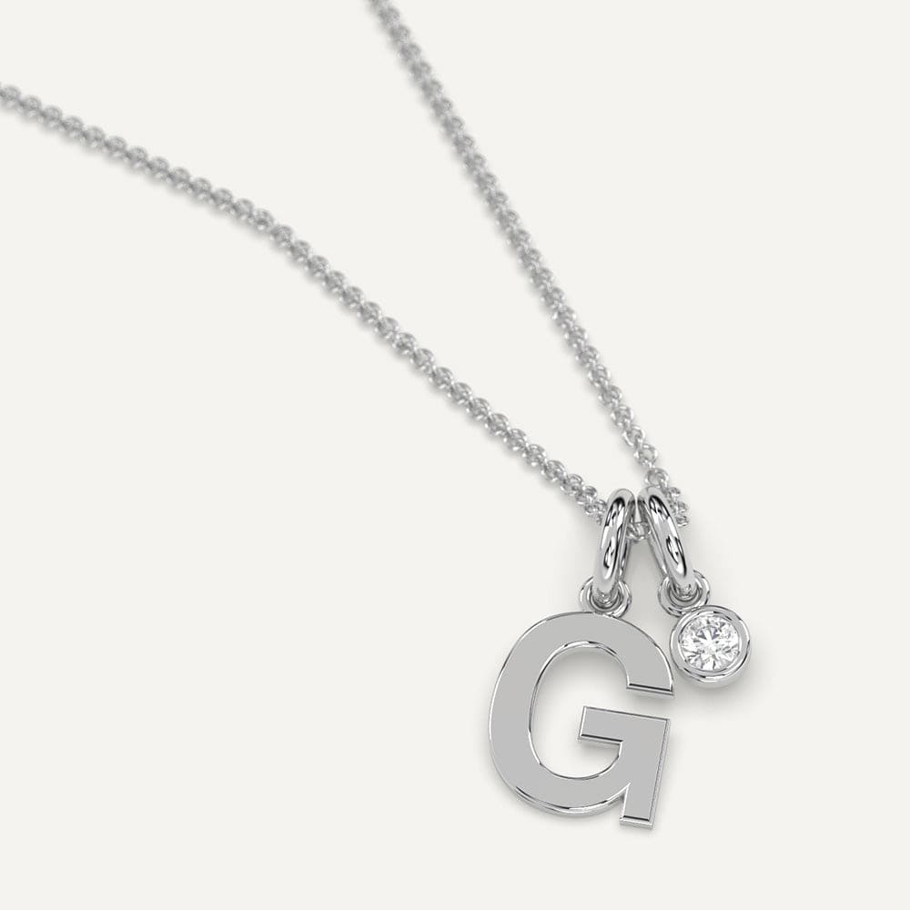 White gold initial G necklace