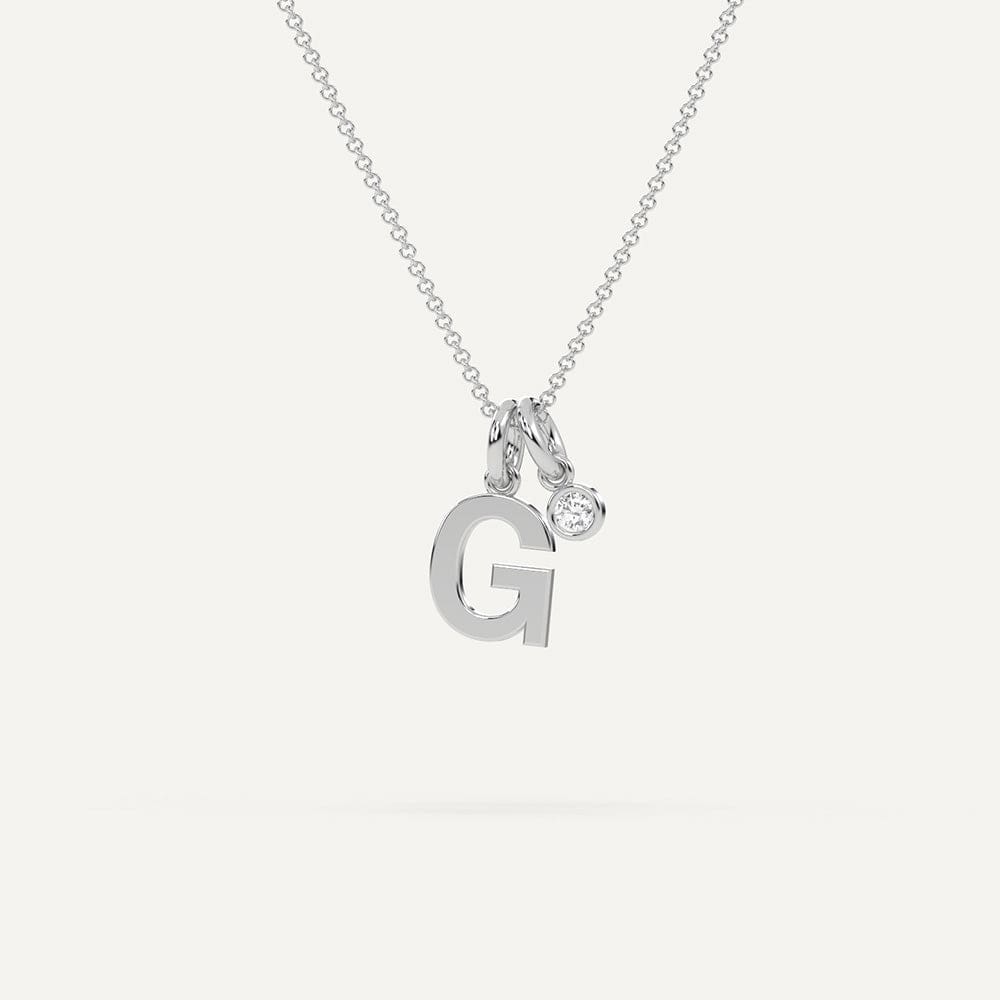 Diamond G white gold necklace